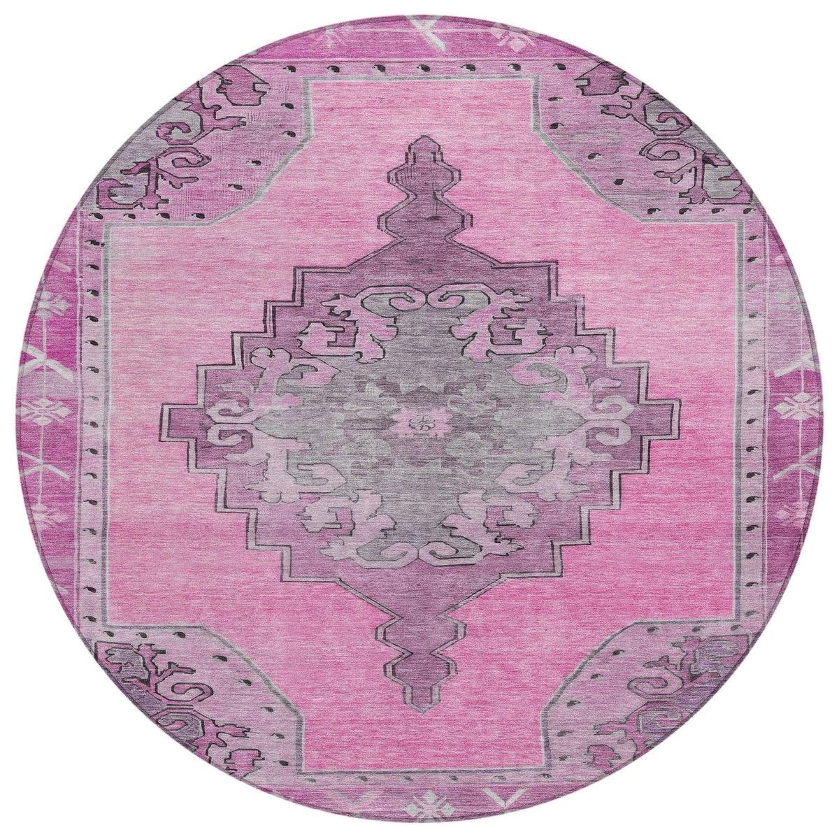 Haelion Pink Washable Indoor-Outdoor Rug - Area Rug, Ships in 2-3 Days - view 7