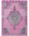 Haelion Pink Washable Indoor-Outdoor Rug