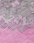 Haelion Pink Washable Indoor-Outdoor Rug