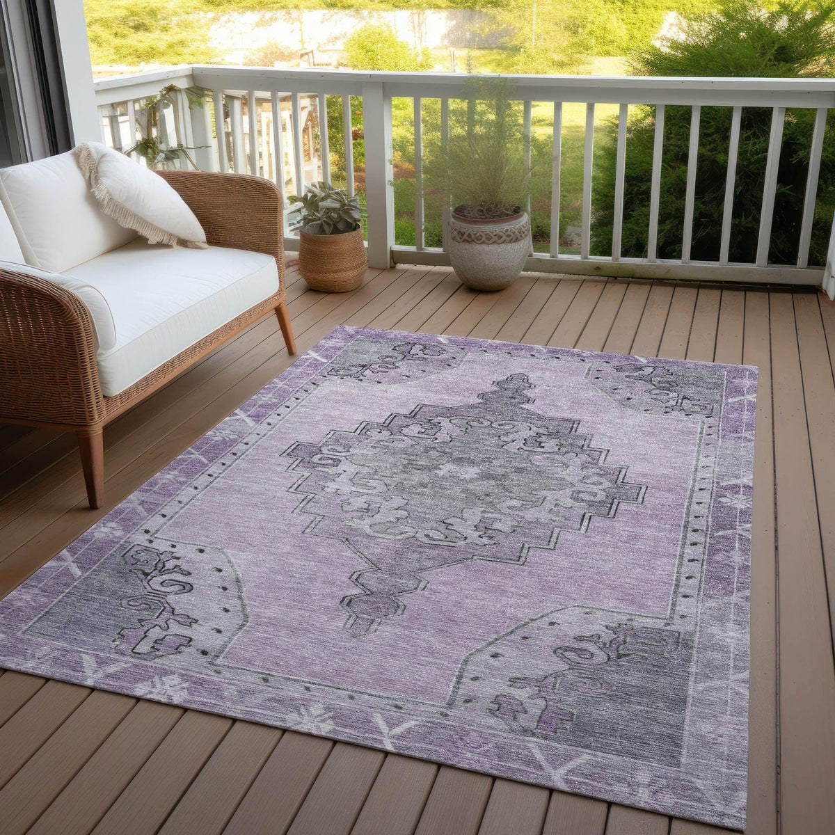 Addison Rugs Haelion Plum Washable Indoor-Outdoor Rug