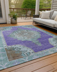 Addison Rugs Haelion Purple Washable Indoor-Outdoor Rug