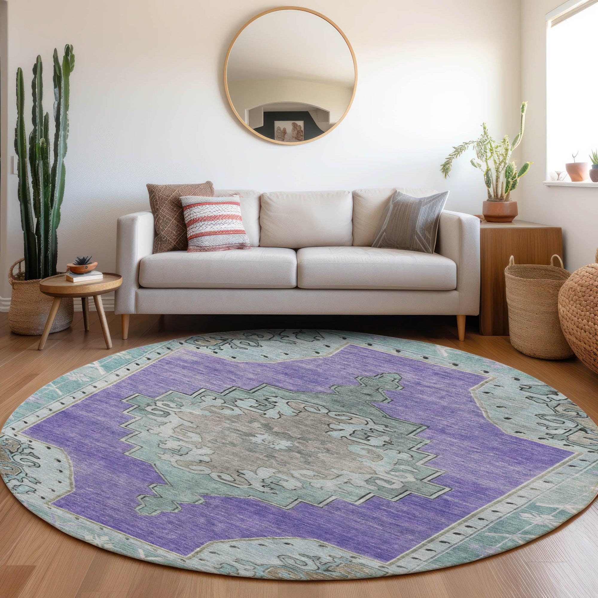 Addison Rugs Haelion Purple Washable Indoor-Outdoor Rug