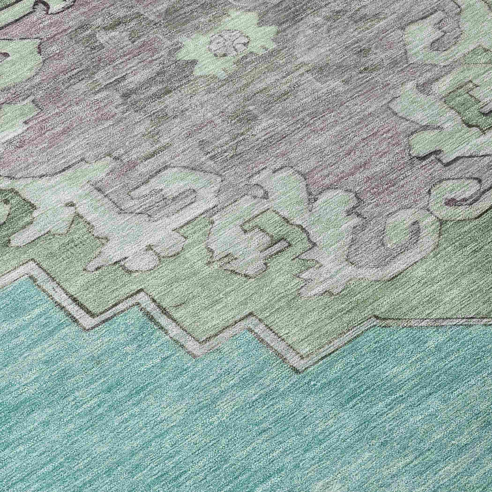 Addison Rugs Haelion Teal Washable Indoor-Outdoor Rug