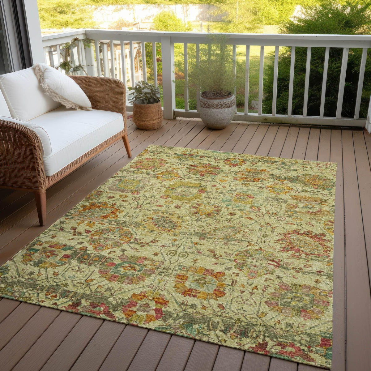 Addison Rugs Haelira Gold Washable Indoor-Outdoor Rug