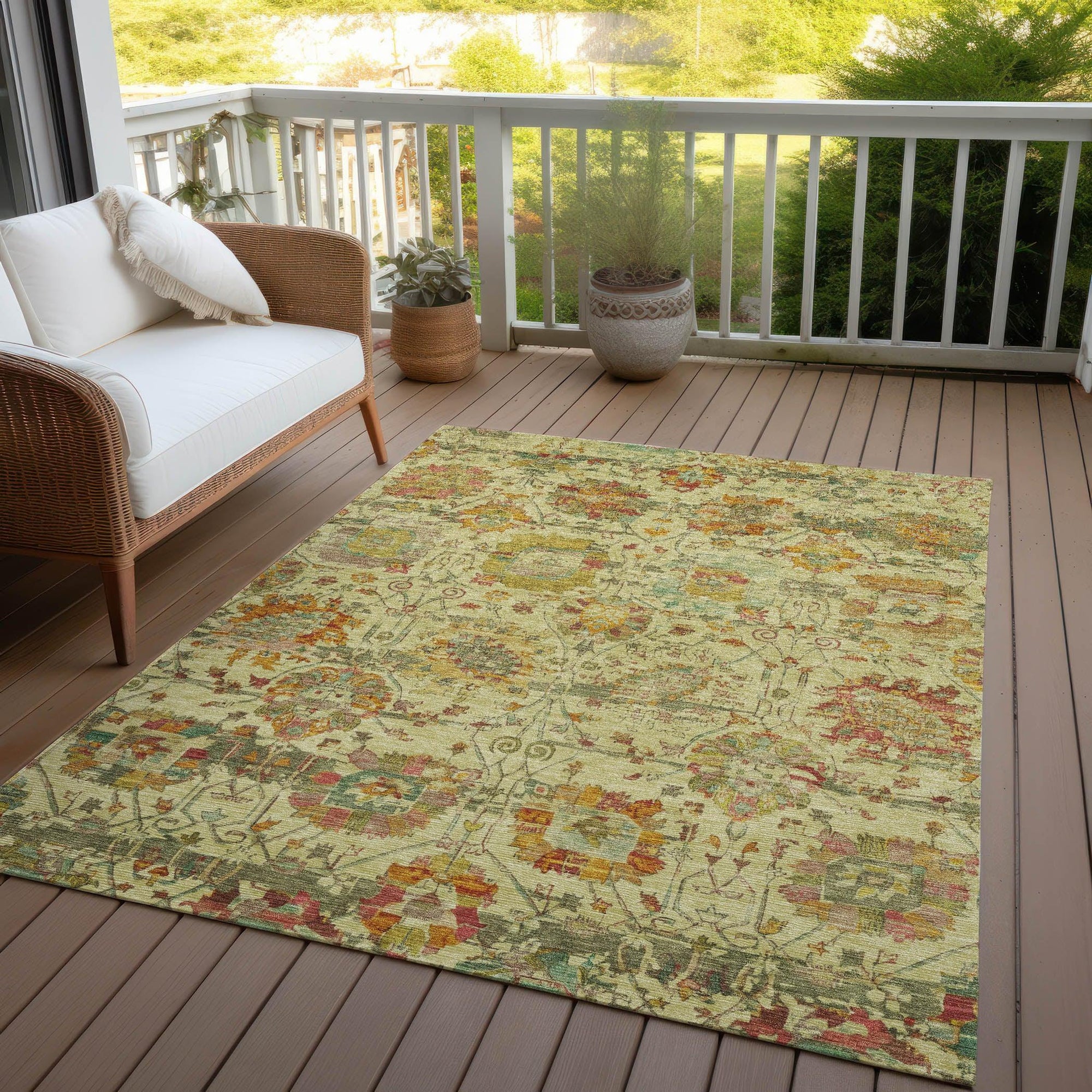 Addison Rugs Haelira Gold Washable Indoor-Outdoor Rug