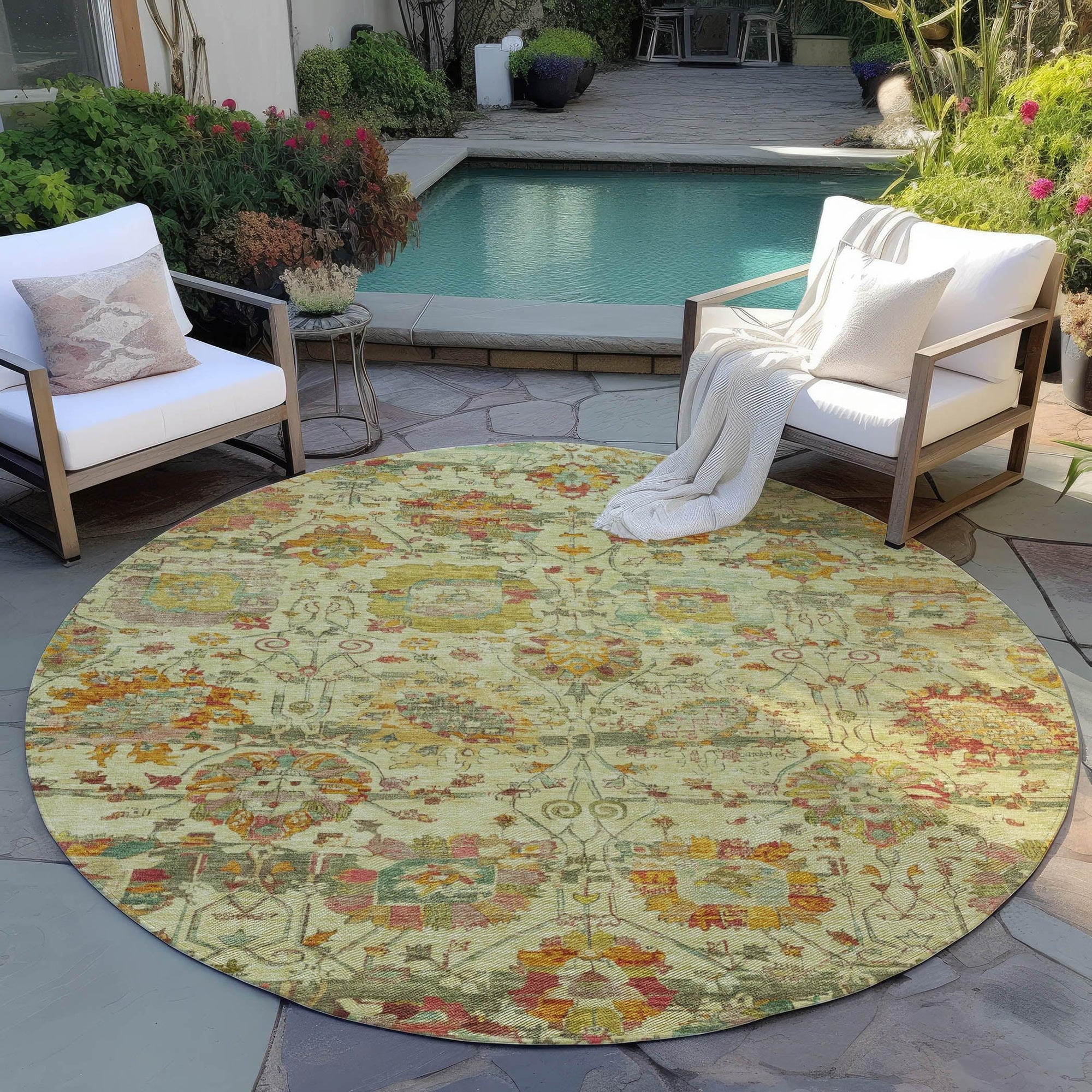 Addison Rugs Haelira Gold Washable Indoor-Outdoor Rug