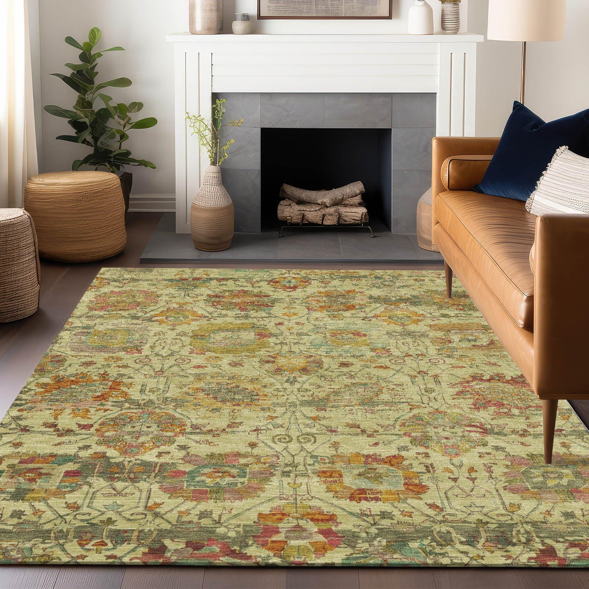 Addison Rugs Haelira Gold Washable Indoor-Outdoor Rug
