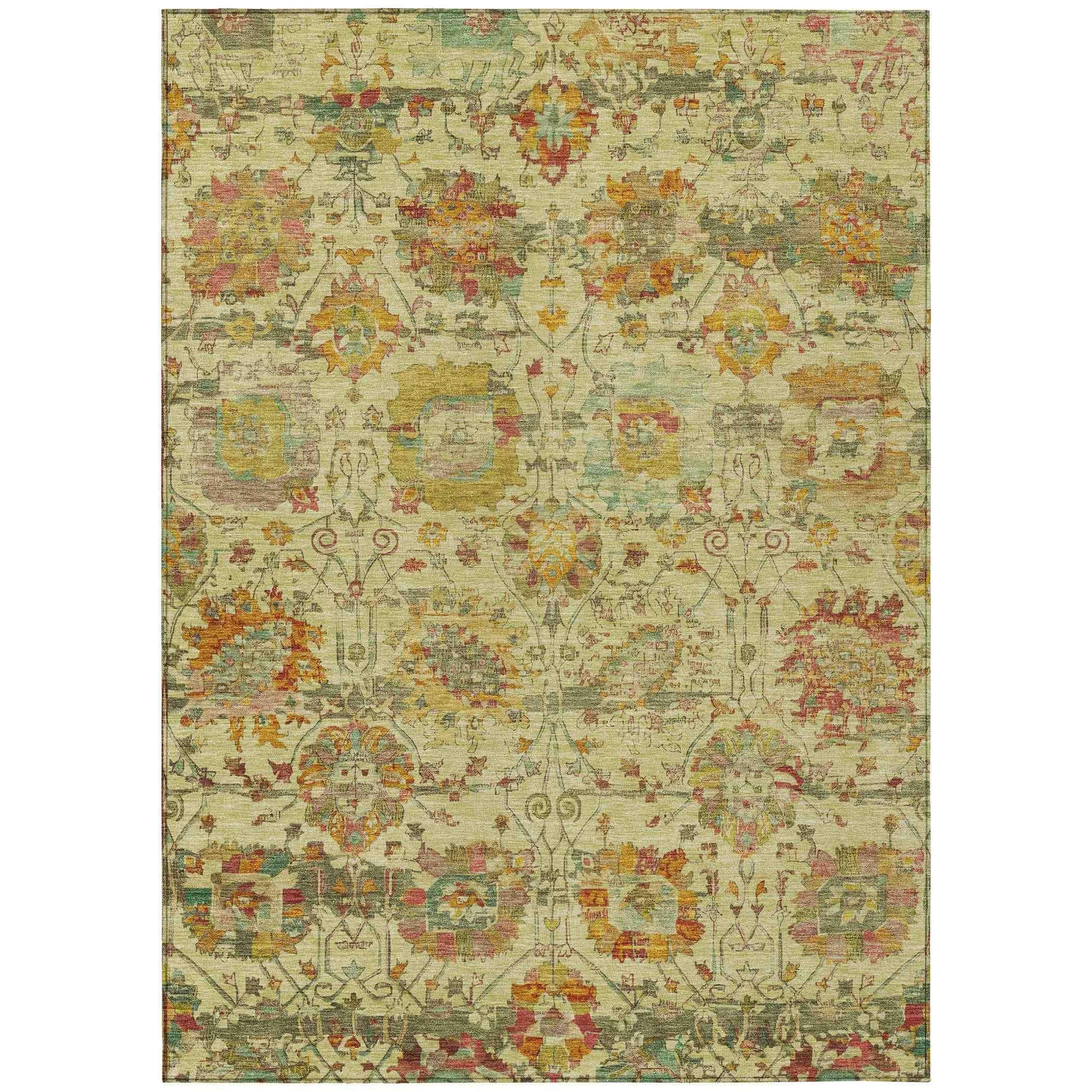 Addison Rugs Haelira Gold Washable Indoor-Outdoor Rug