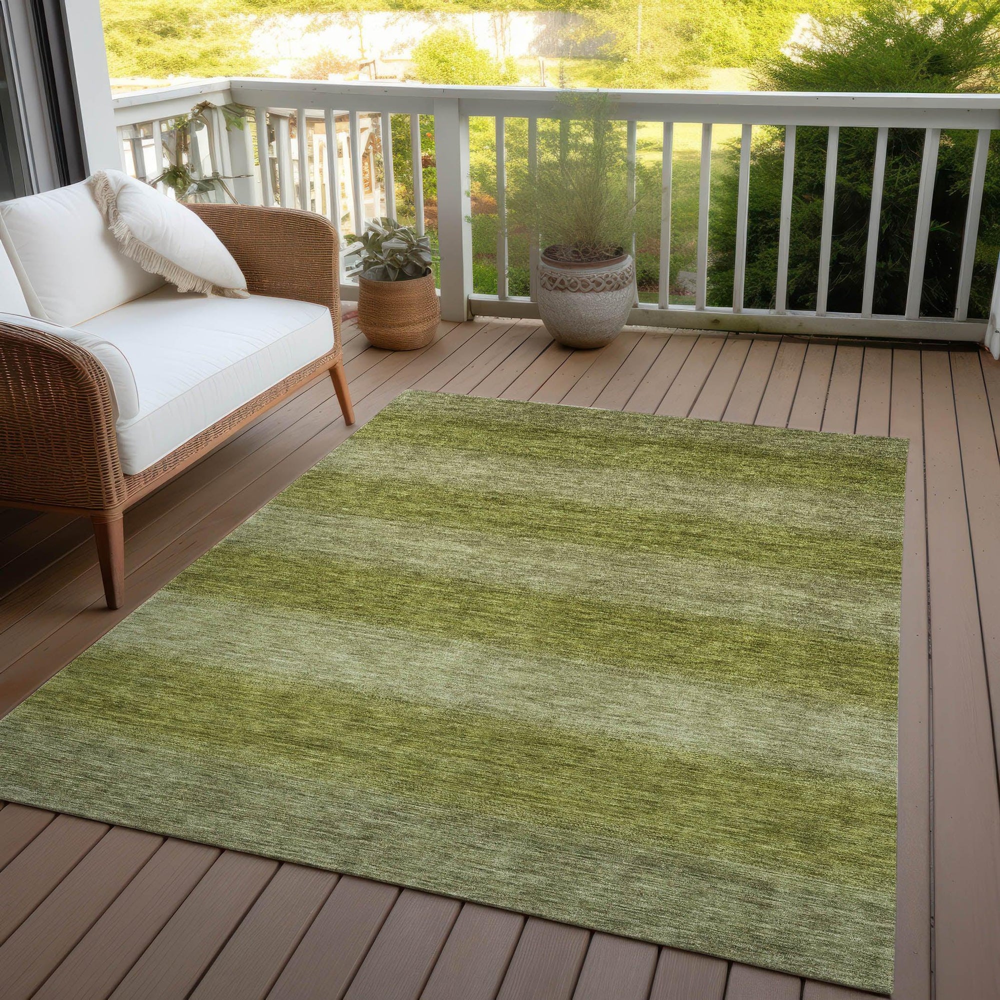 Addison Rugs Haelius Green Washable Indoor-Outdoor Rug