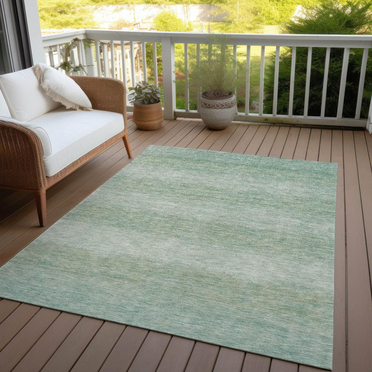 Addison Rugs Haelius Teal Washable Indoor-Outdoor Rug