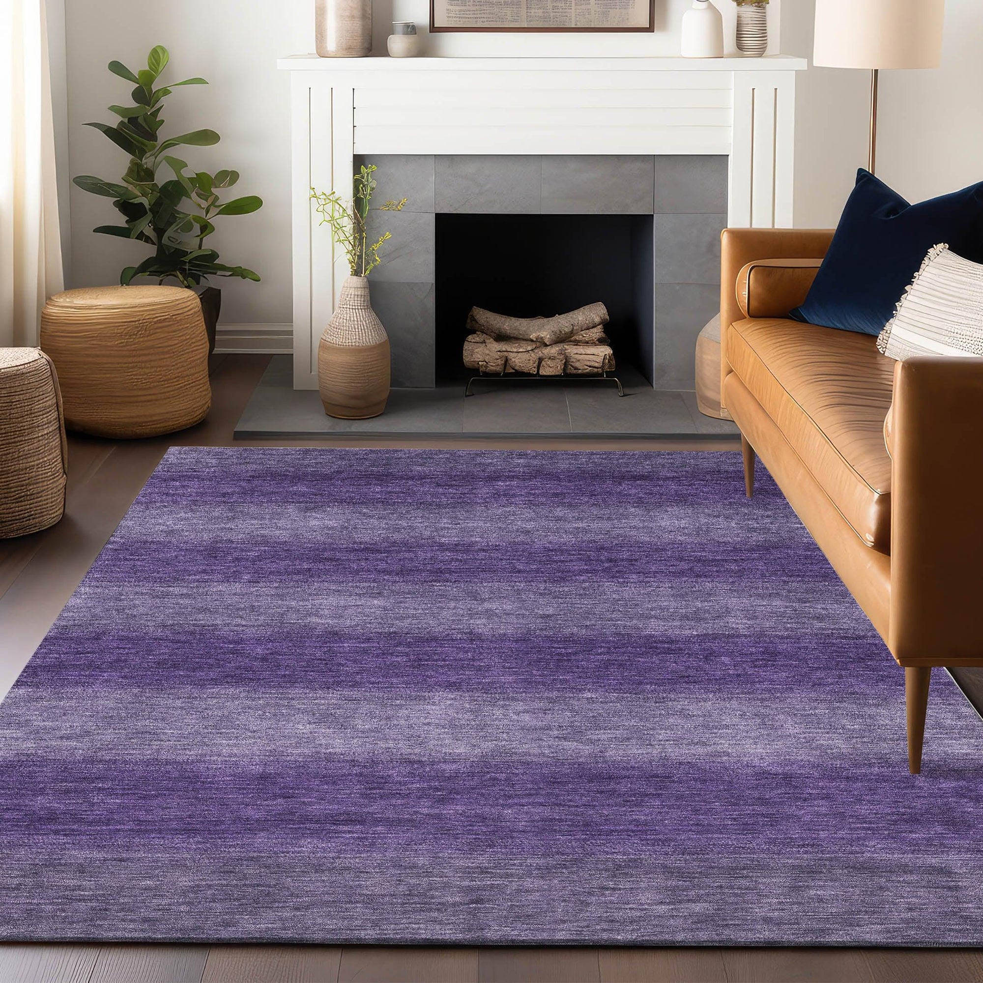 Addison Rugs Haelius Purple Washable Indoor-Outdoor Rug