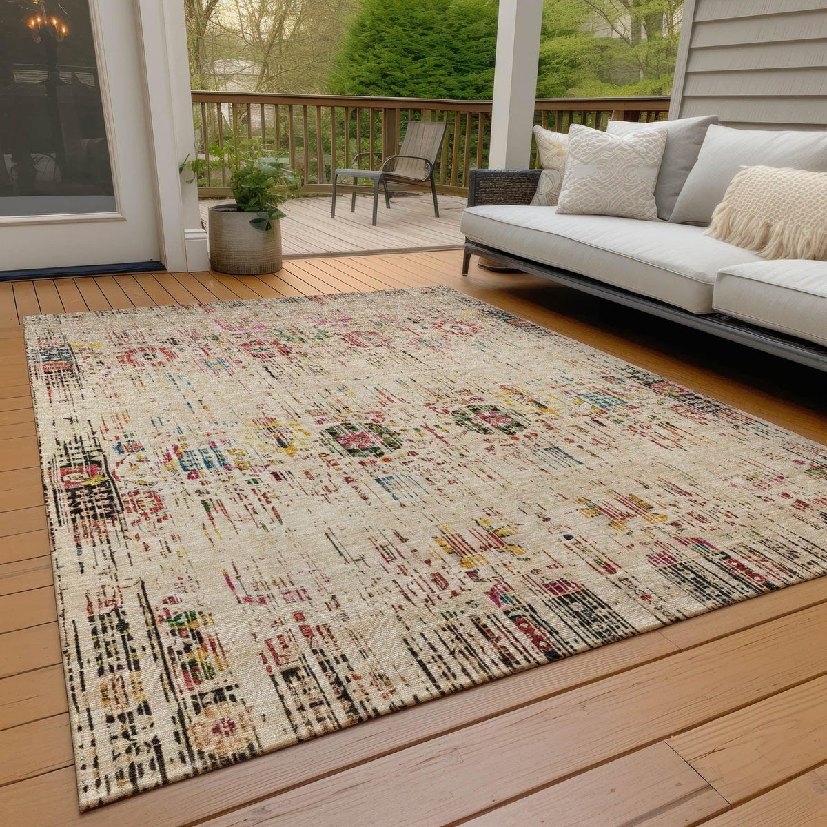 Addison Rugs Haelon Beige Washable Indoor-Outdoor Rug