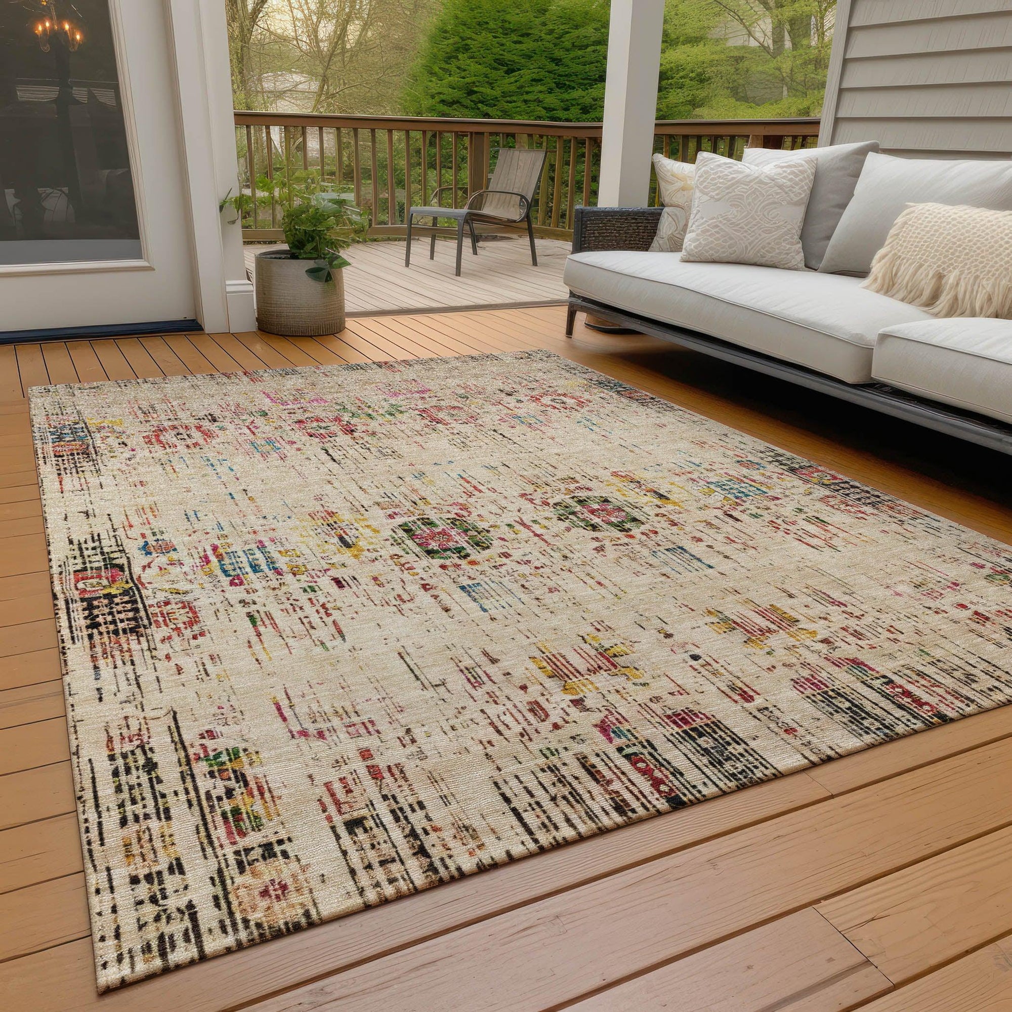 Addison Rugs Haelon Beige Washable Indoor-Outdoor Rug
