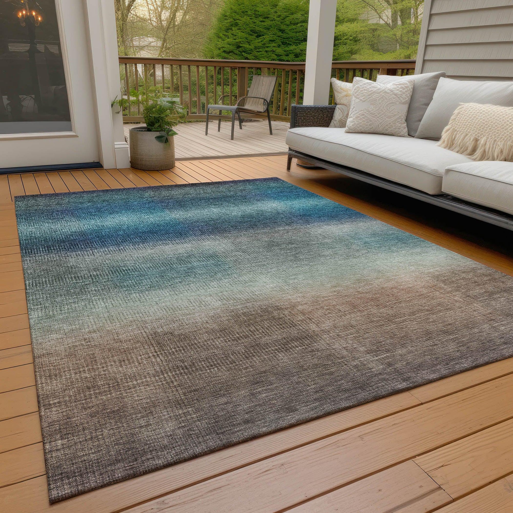 Addison Rugs Haelor Blue Washable Indoor-Outdoor Rug
