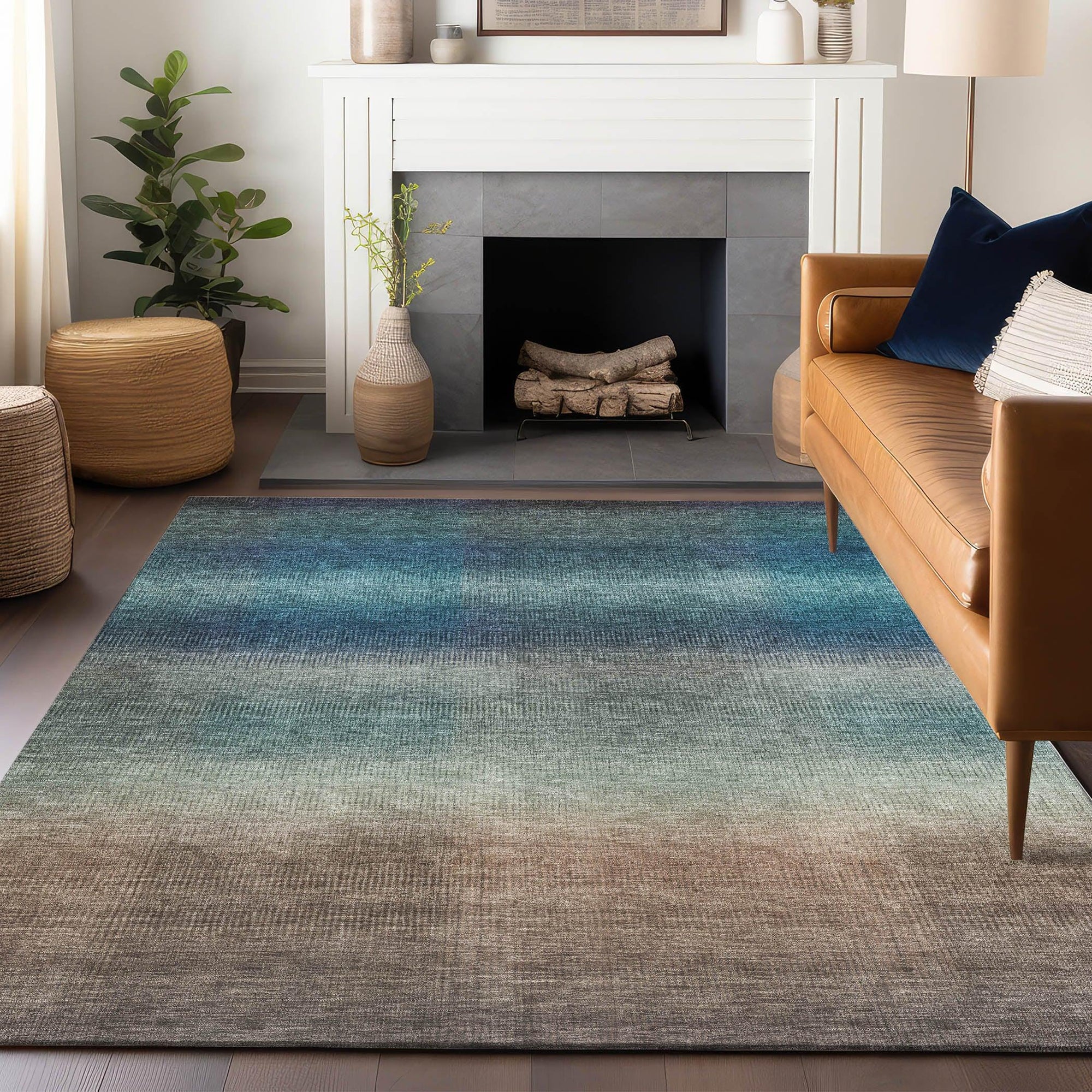Addison Rugs Haelor Blue Washable Indoor-Outdoor Rug