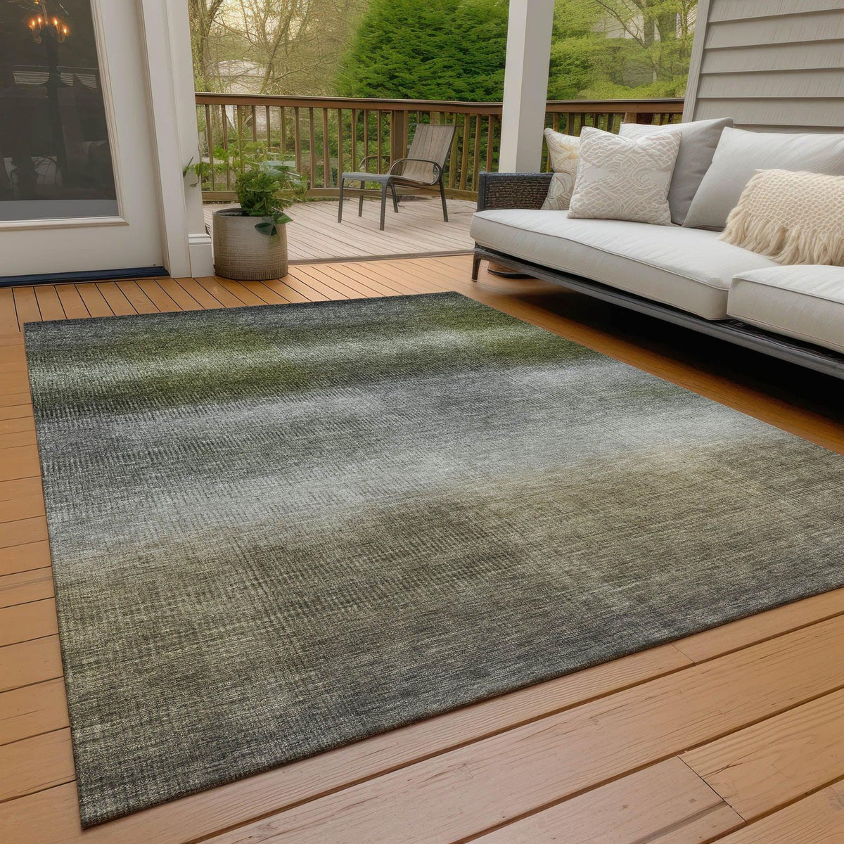 Addison Rugs Haelor Gray Washable Indoor-Outdoor Rug