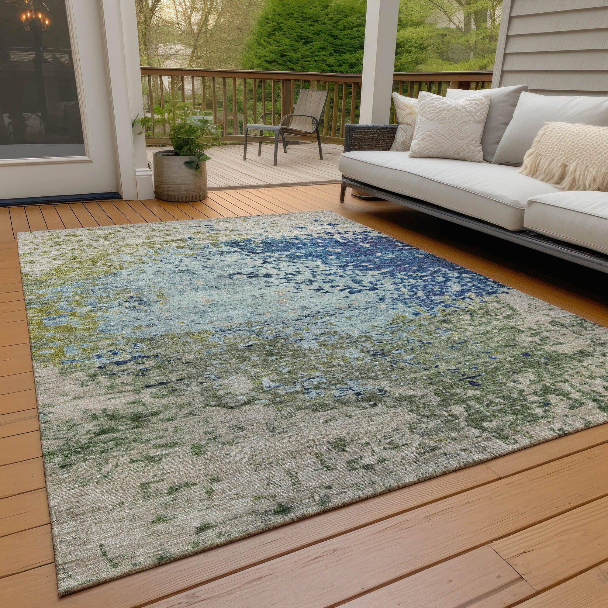 Addison Rugs Iriain Blue Washable Indoor-Outdoor Rug