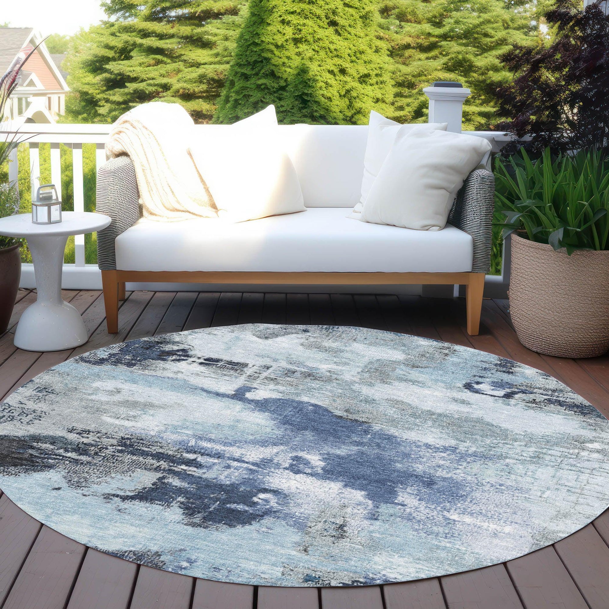 Addison Rugs Iriara Blue Washable Indoor-Outdoor Rug