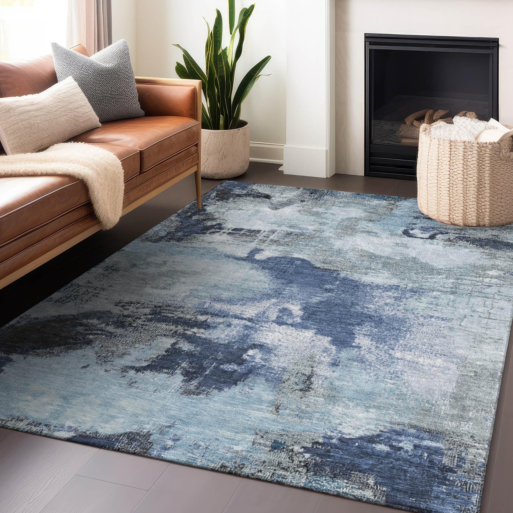 Addison Rugs Iriara Blue Washable Indoor-Outdoor Rug