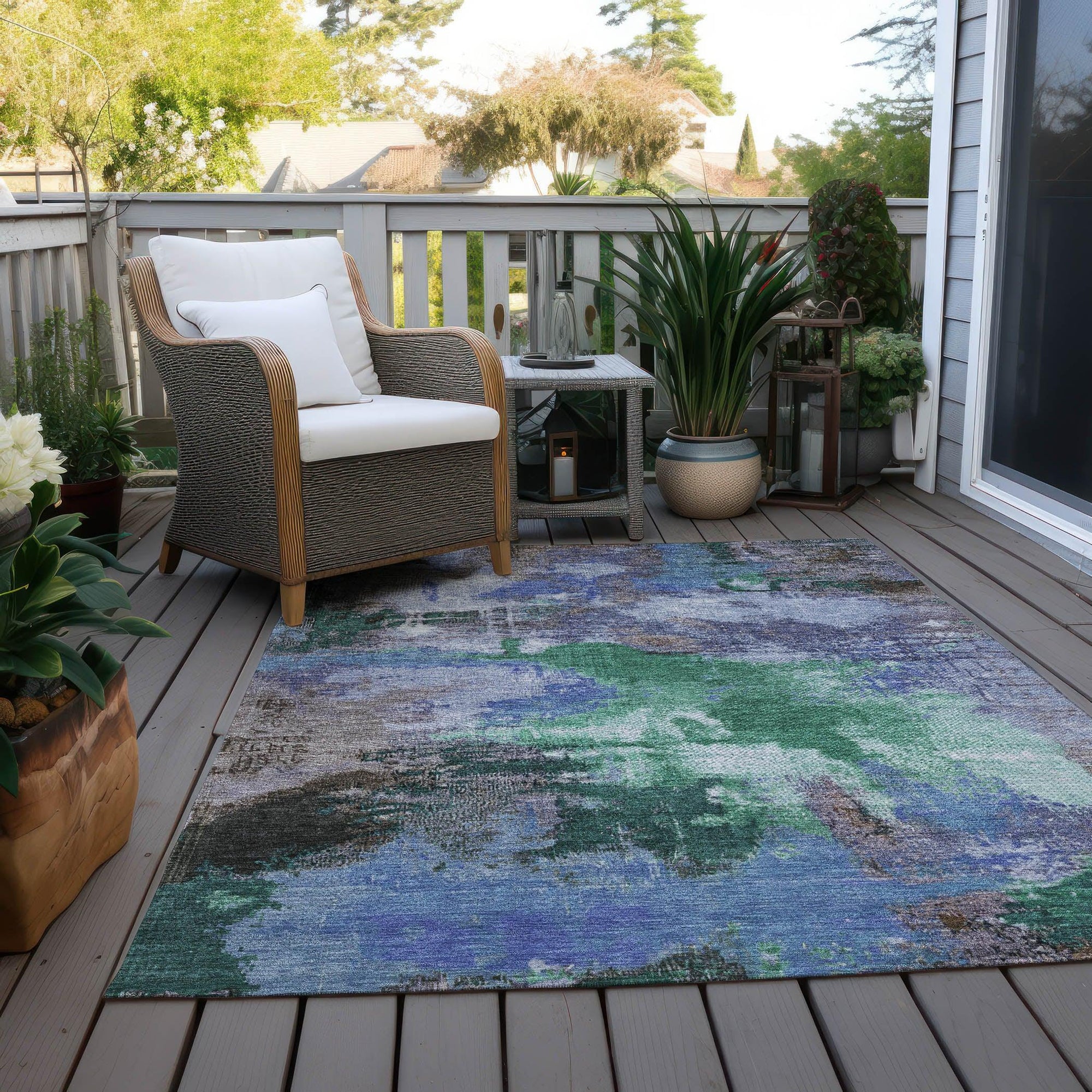 Addison Rugs Iriara Green Washable Indoor-Outdoor Rug