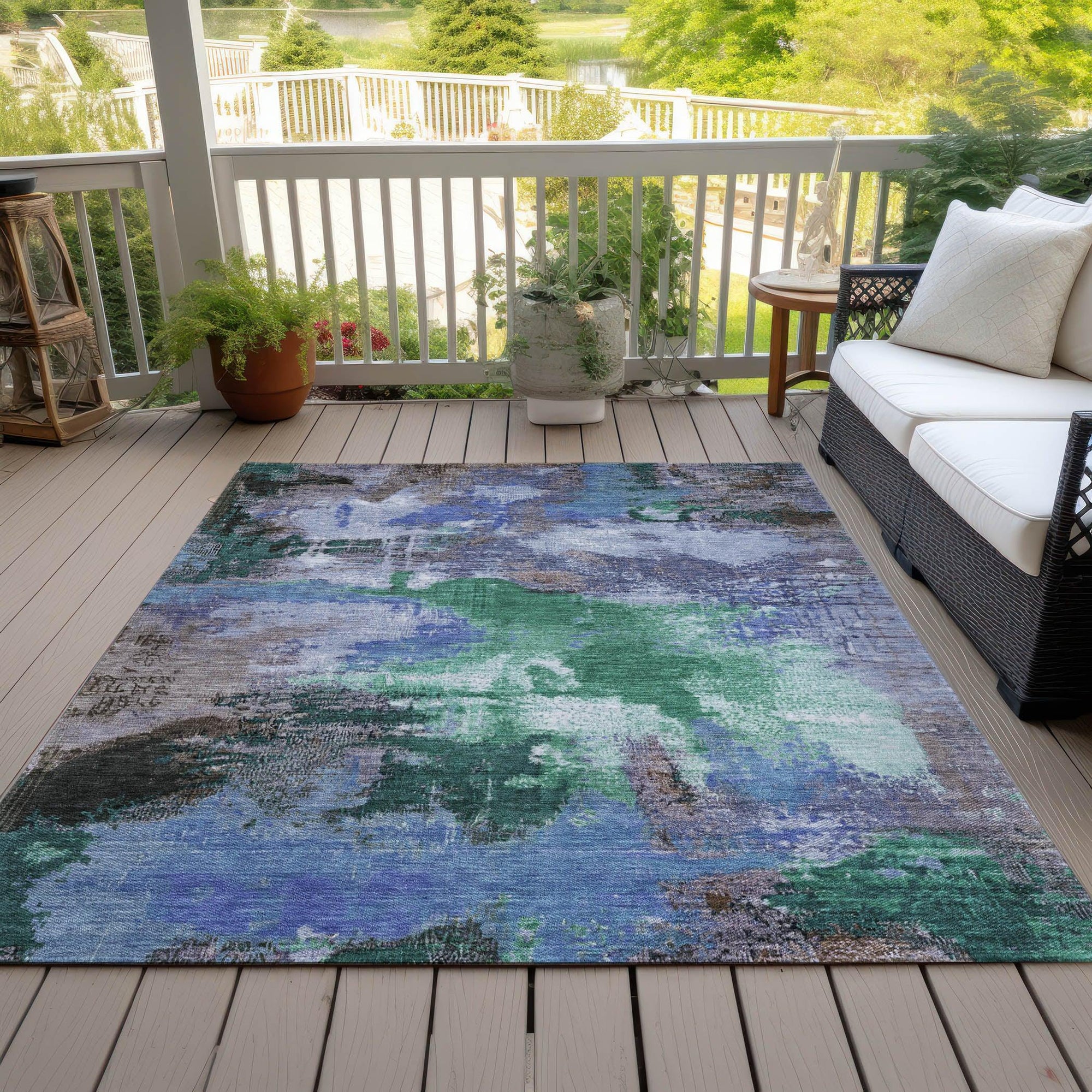 Addison Rugs Iriara Green Washable Indoor-Outdoor Rug