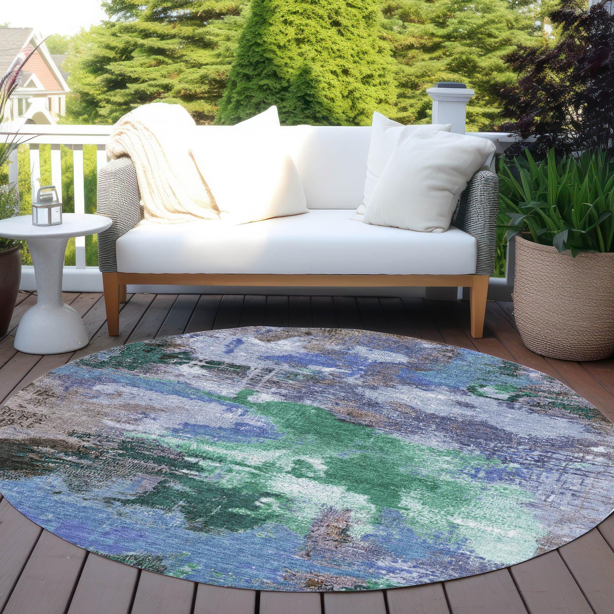 Addison Rugs Iriara Green Washable Indoor-Outdoor Rug