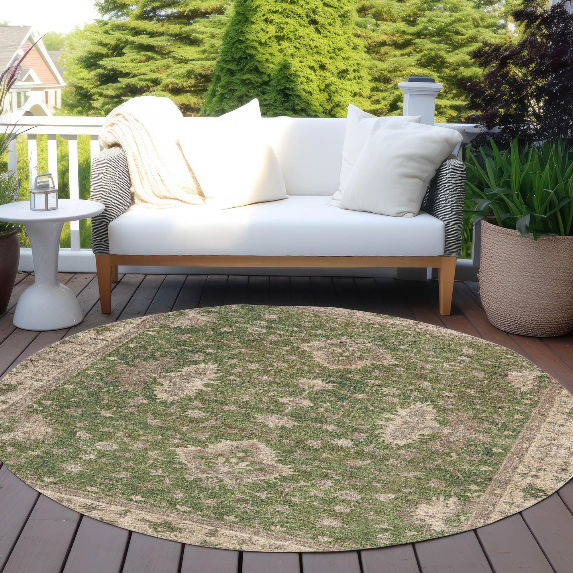 Addison Rugs Iriaris Green Washable Indoor-Outdoor Rug