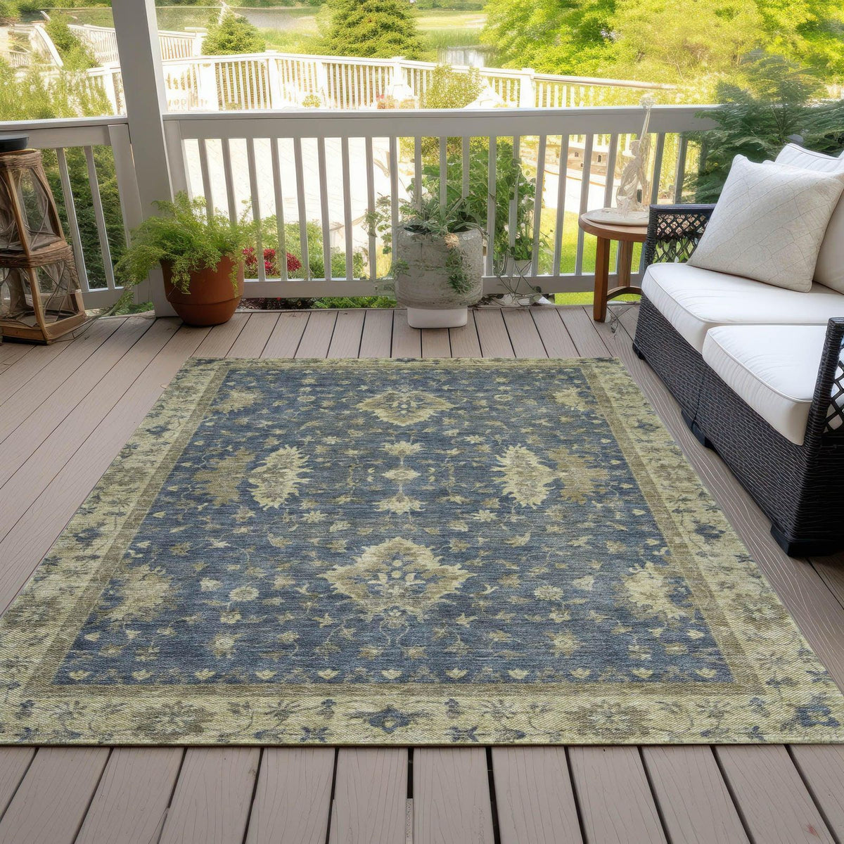 Addison Rugs Iriaris Blue Washable Indoor-Outdoor Rug