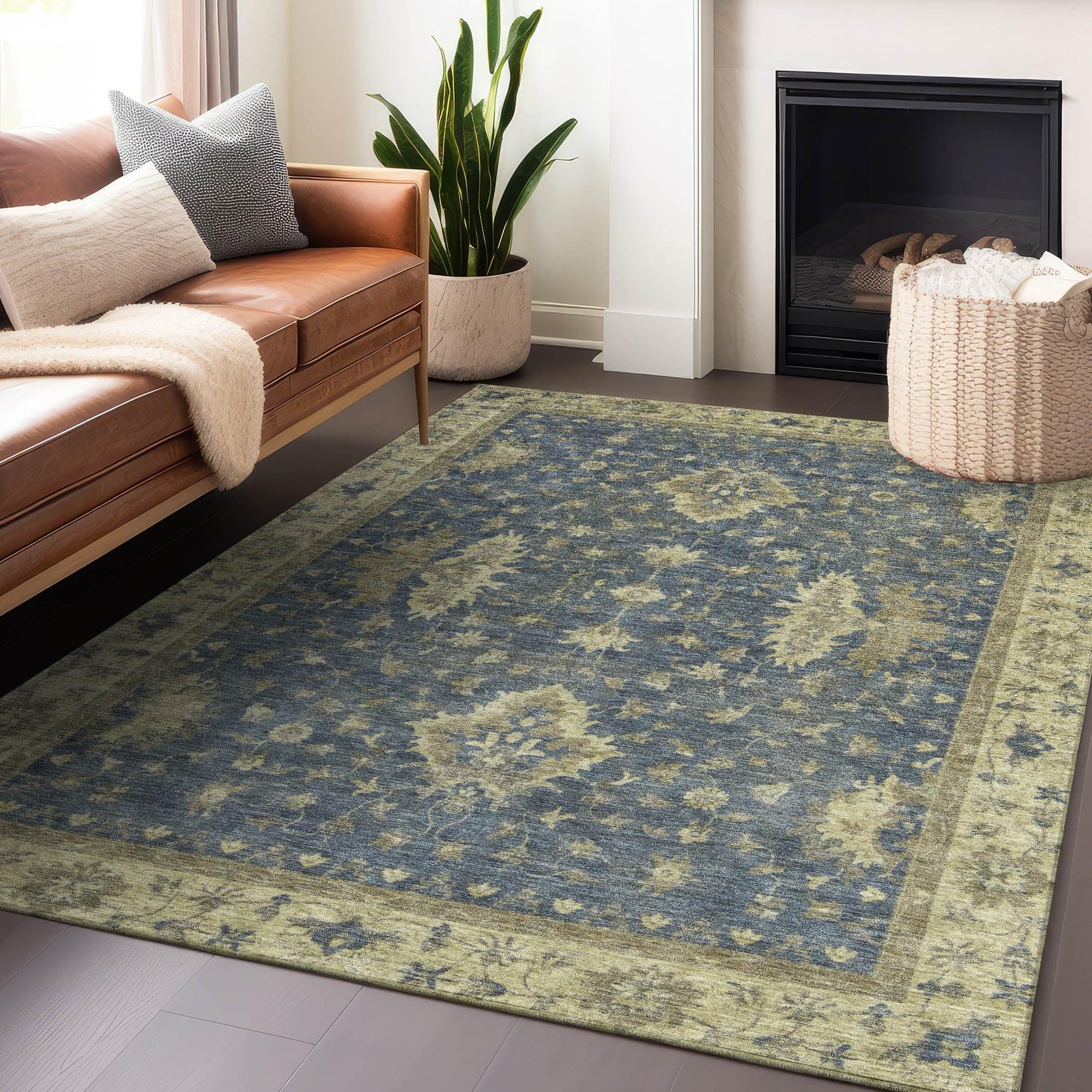Addison Rugs Iriaris Blue Washable Indoor-Outdoor Rug