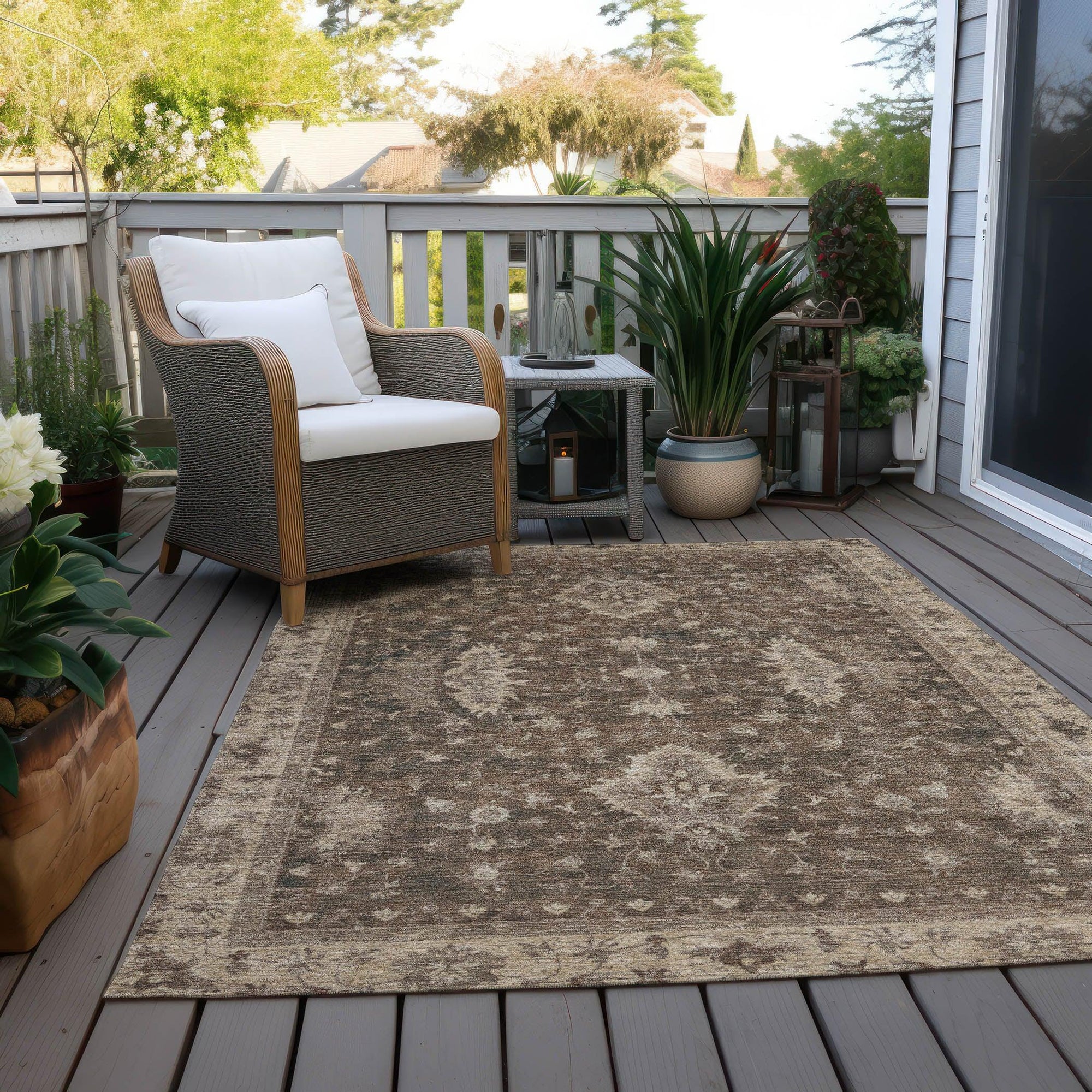 Addison Rugs Iriaris Brown Washable Indoor-Outdoor Rug