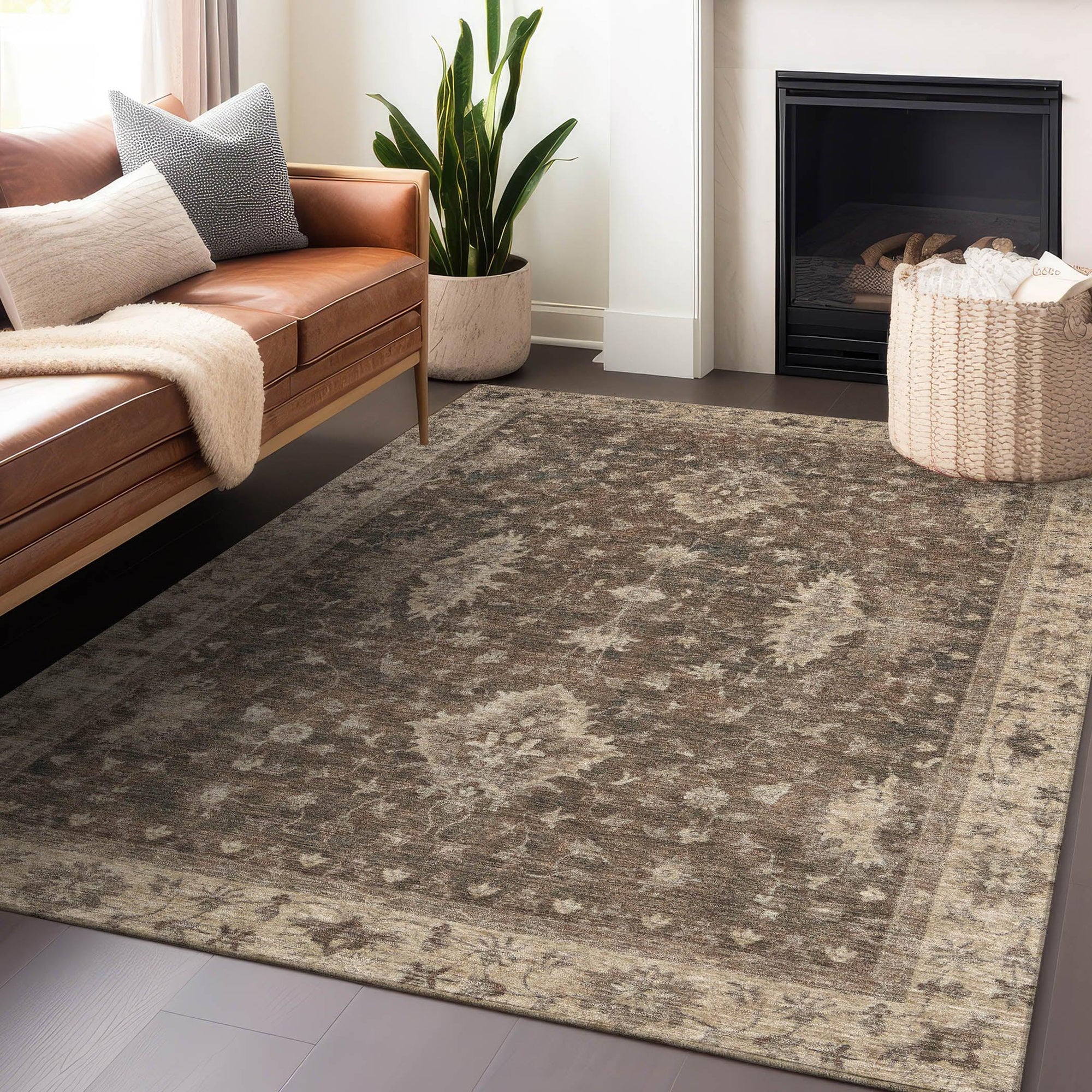 Addison Rugs Iriaris Brown Washable Indoor-Outdoor Rug