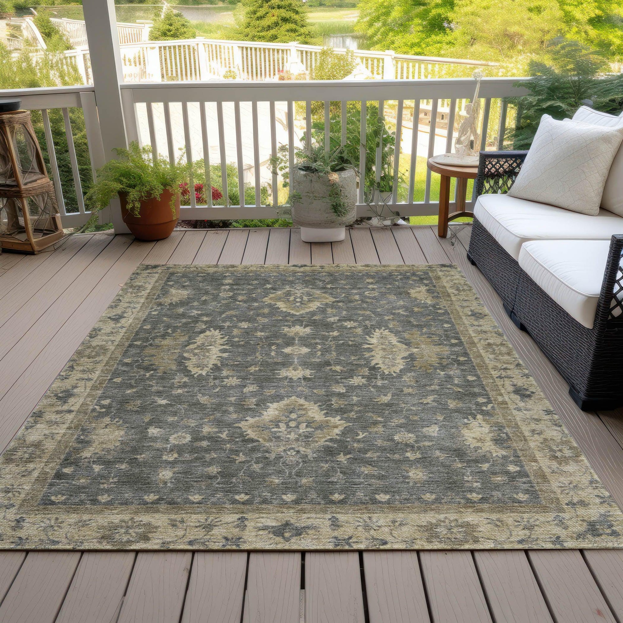 Addison Rugs Iriaris Gray Washable Indoor-Outdoor Rug