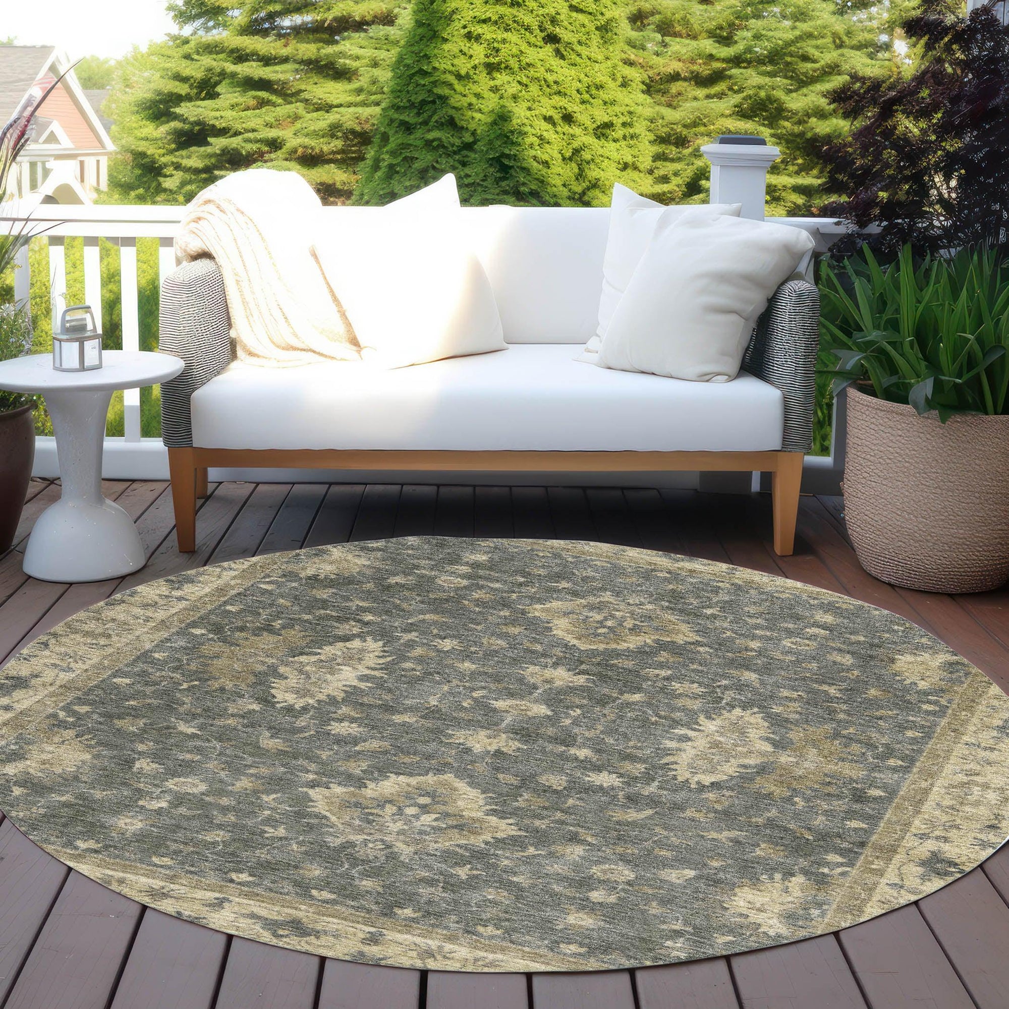 Addison Rugs Iriaris Gray Washable Indoor-Outdoor Rug