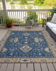 Addison Rugs Iriaris Navy Washable Indoor-Outdoor Rug