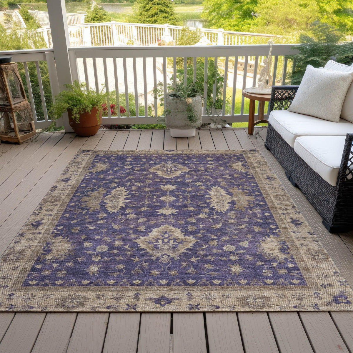 Addison Rugs Iriaris Purple Washable Indoor-Outdoor Rug