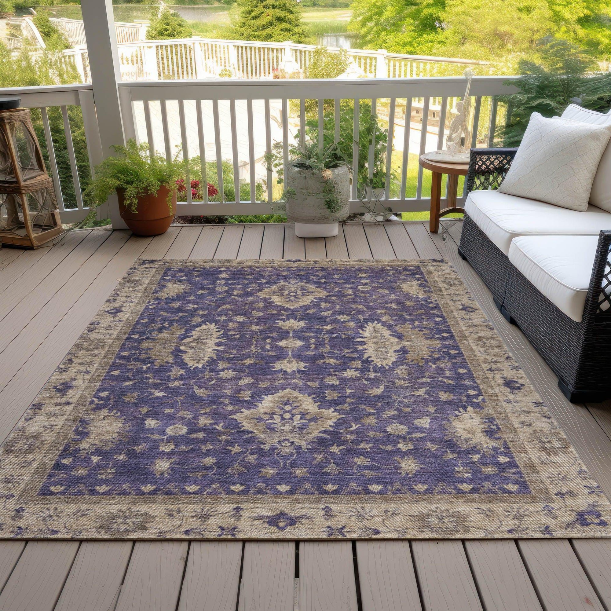 Addison Rugs Iriaris Purple Washable Indoor-Outdoor Rug