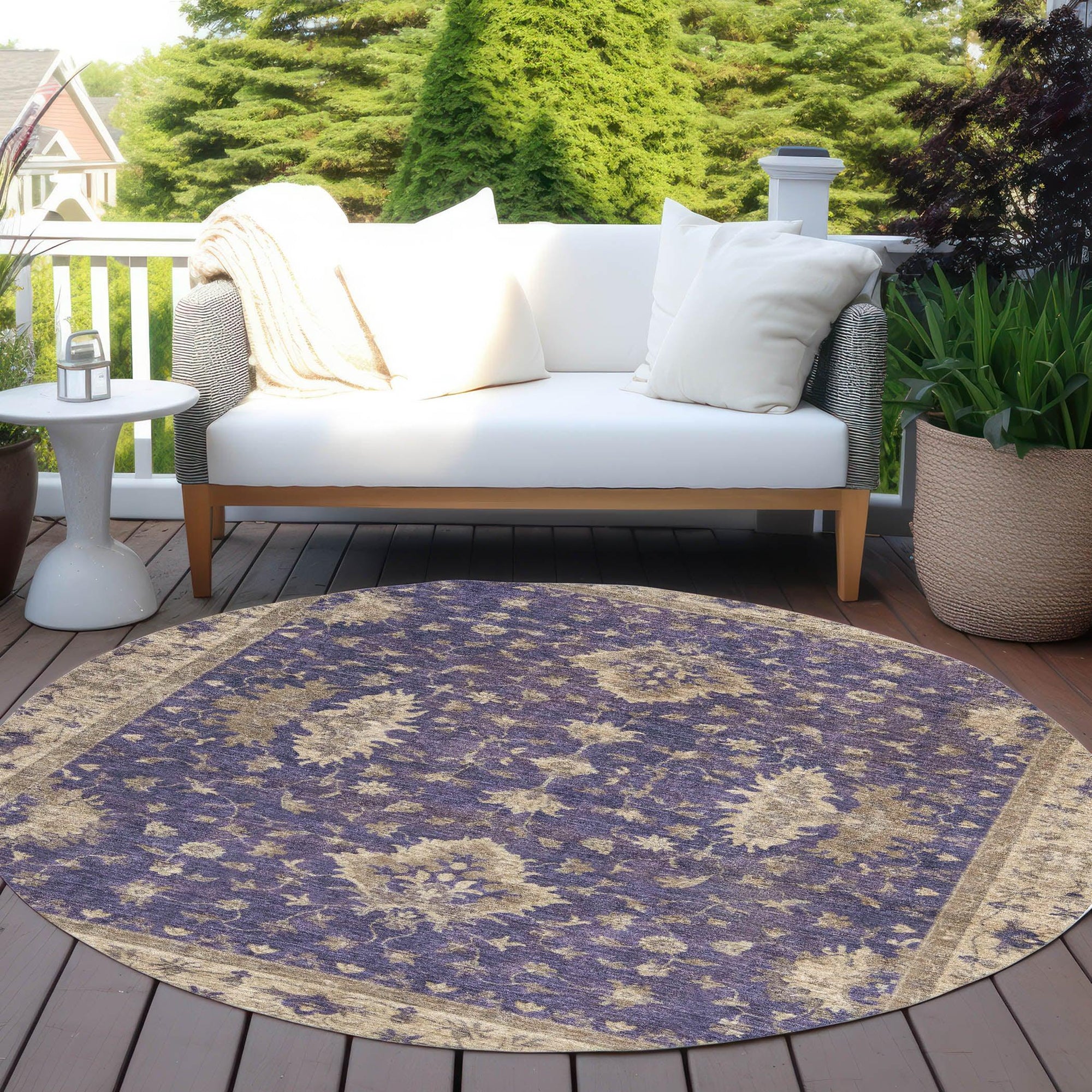Addison Rugs Iriaris Purple Washable Indoor-Outdoor Rug