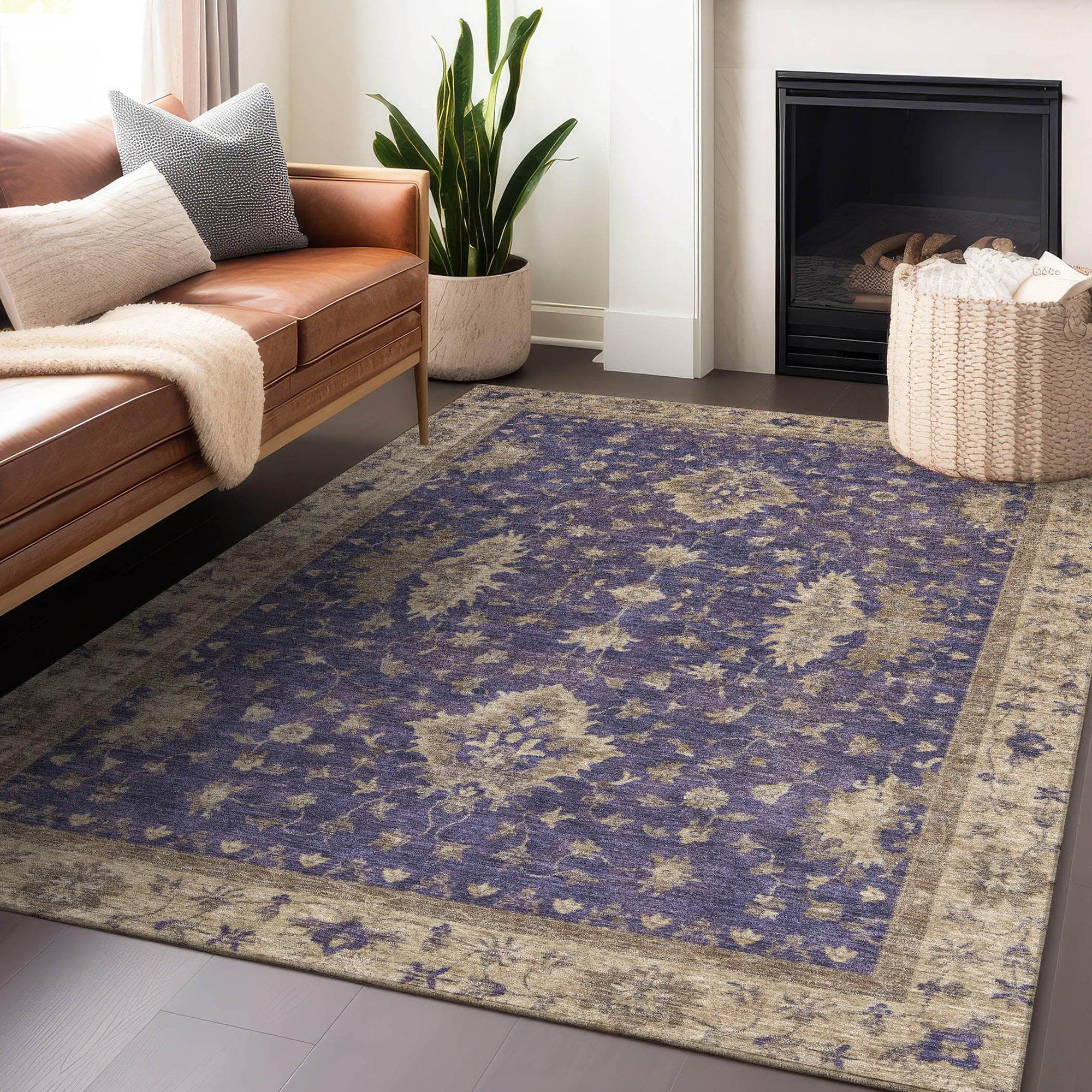 Addison Rugs Iriaris Purple Washable Indoor-Outdoor Rug
