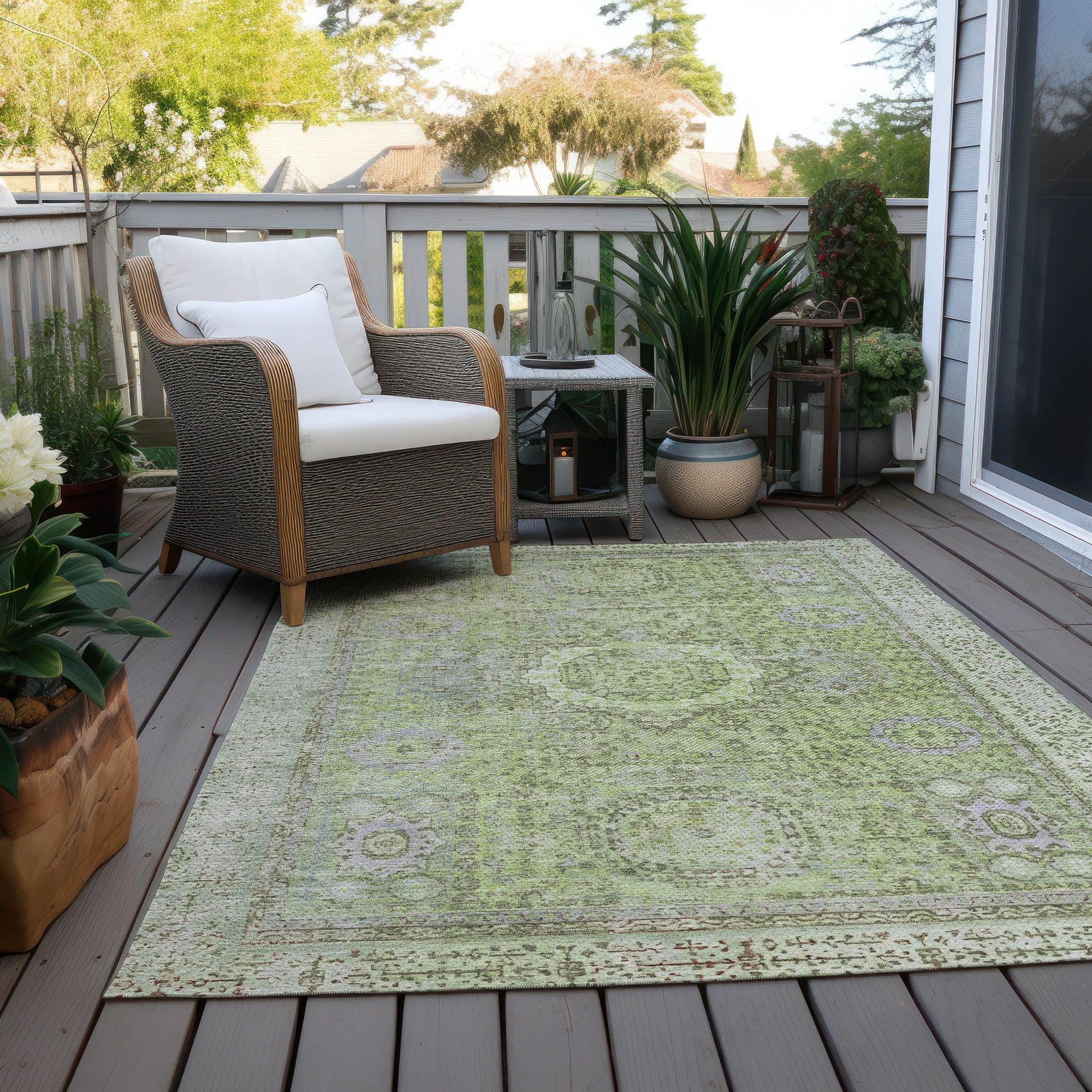Addison Rugs Irias Aloe Washable Indoor-Outdoor Rug