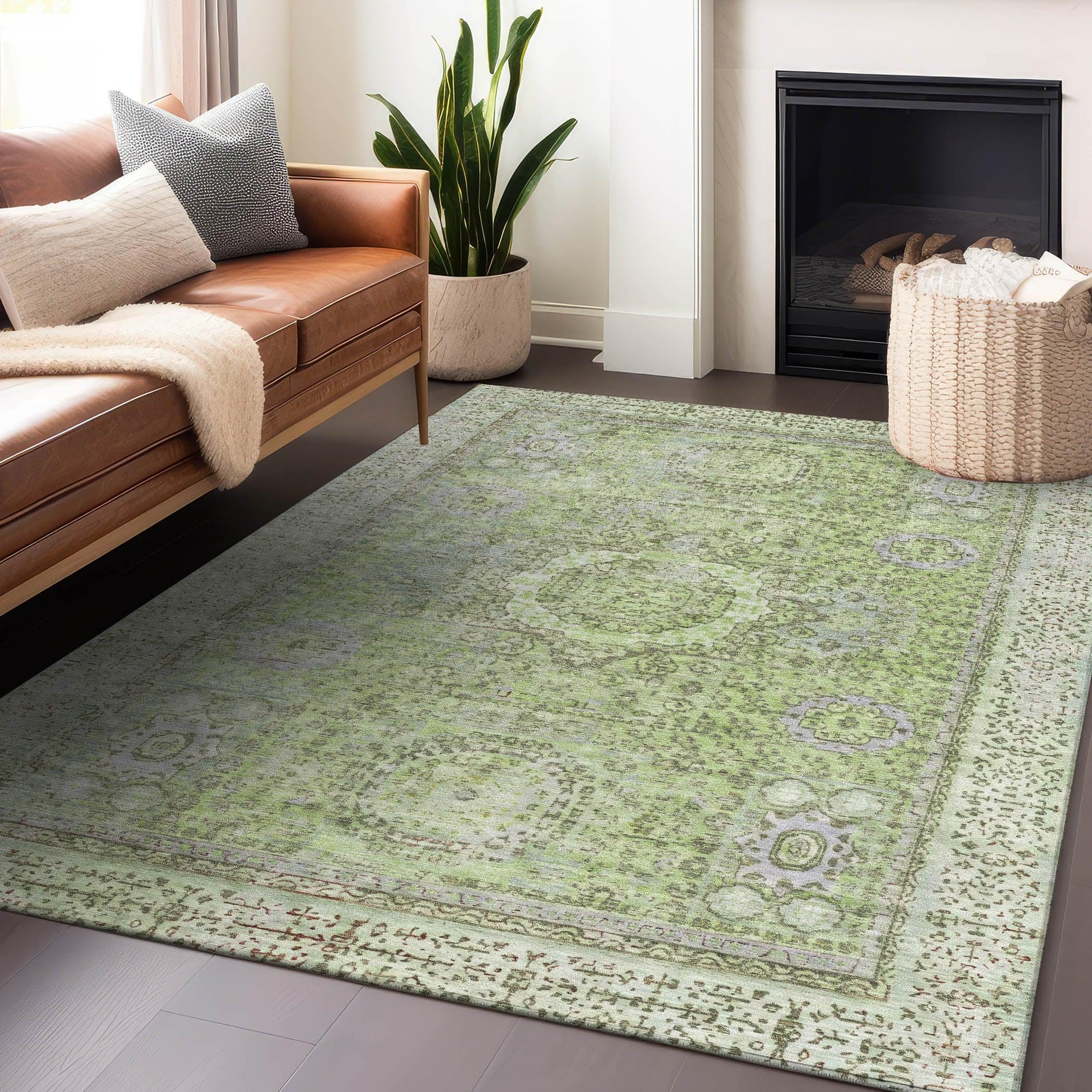 Addison Rugs Irias Aloe Washable Indoor-Outdoor Rug