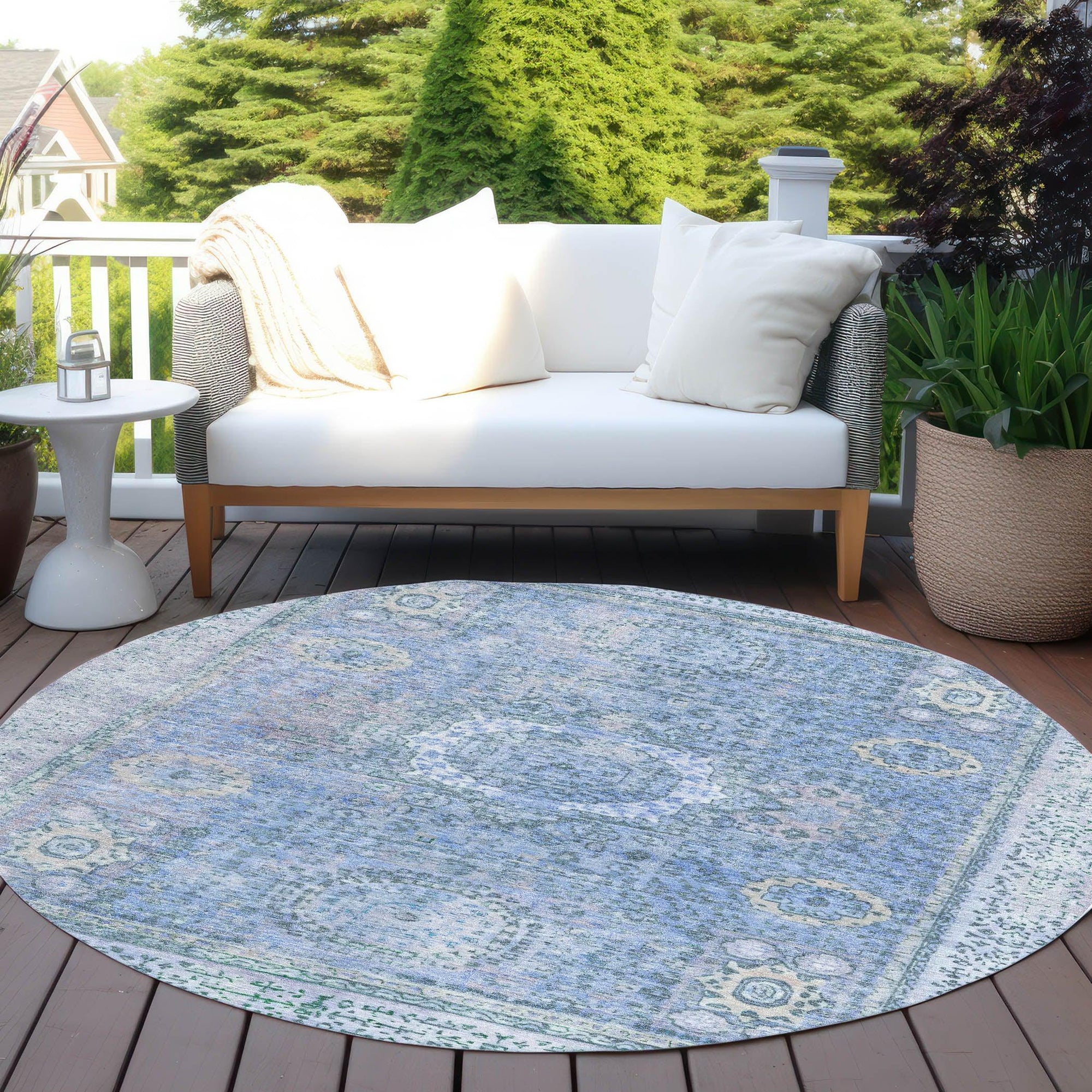 Addison Rugs Irias Blue Washable Indoor-Outdoor Rug