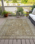 Irias Brown Washable Indoor-Outdoor Rug