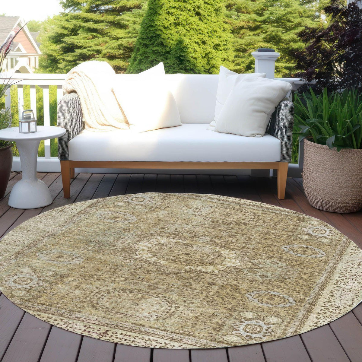 Irias Brown Washable Indoor-Outdoor Rug - Area Rug, Ships in 2-3 Days - view 9