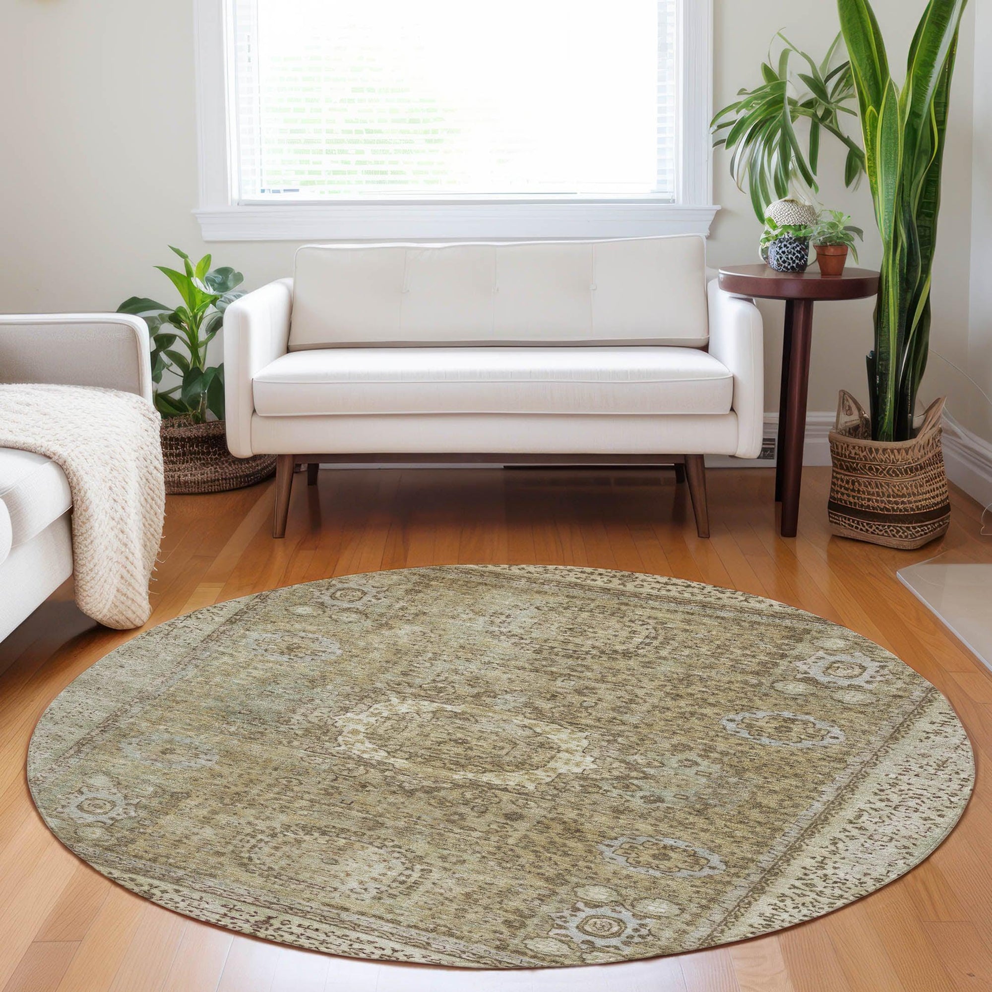 Irias Brown Washable Indoor-Outdoor Rug
