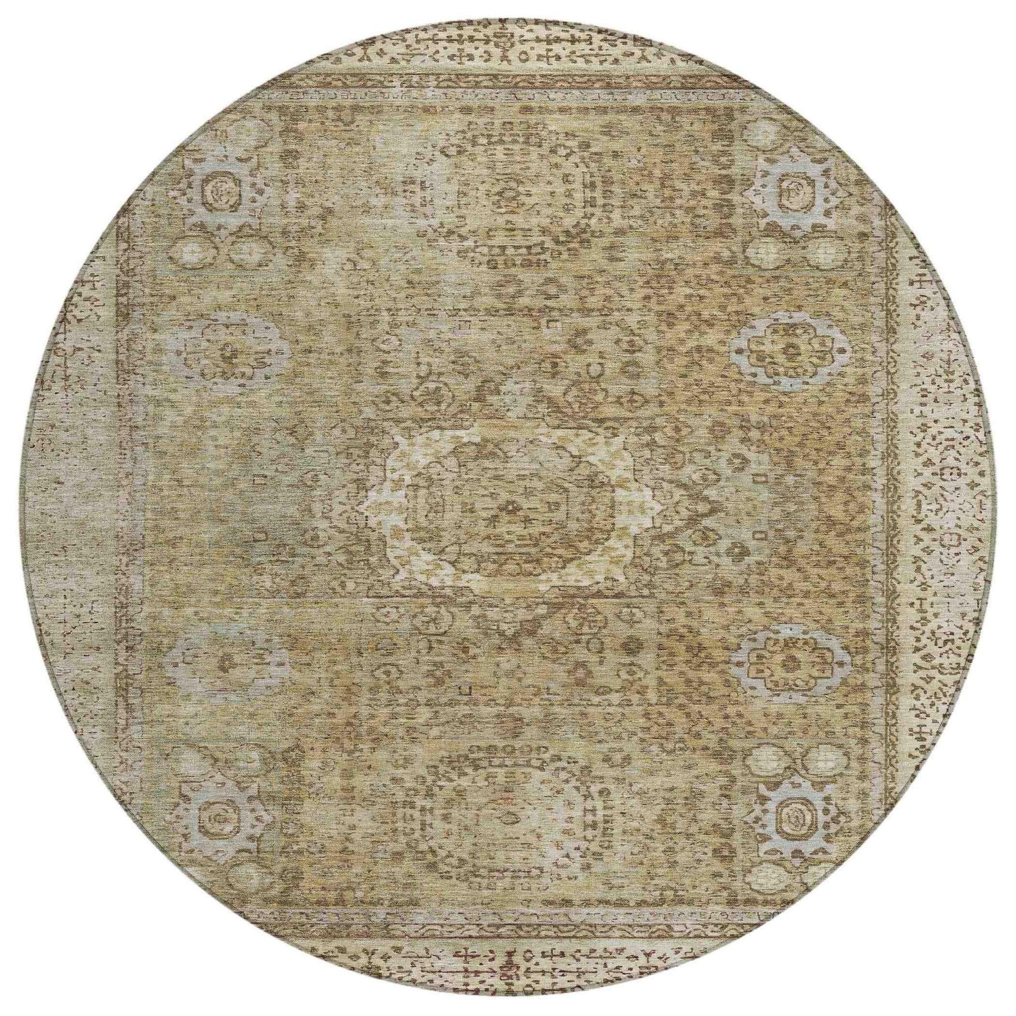 Irias Brown Washable Indoor-Outdoor Rug