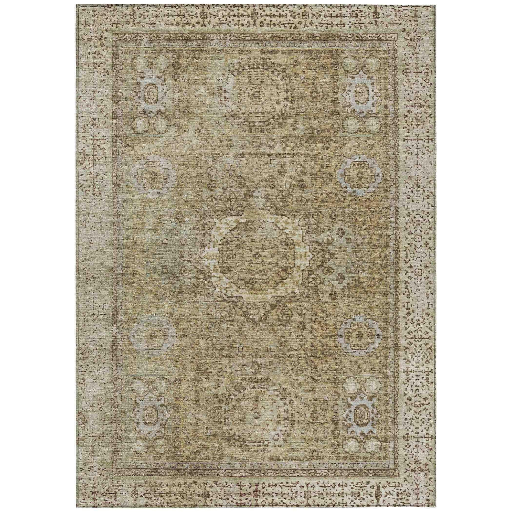 Irias Brown Washable Indoor-Outdoor Rug