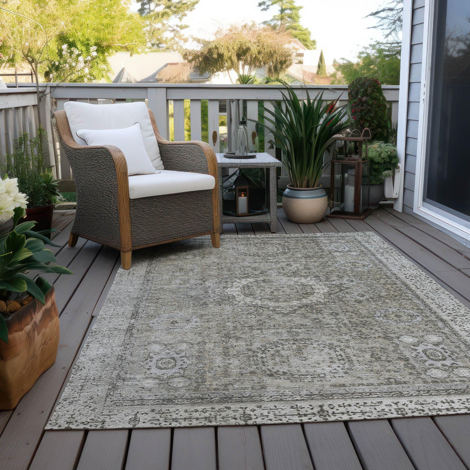 Addison Rugs Irias Gray Washable Indoor-Outdoor Rug
