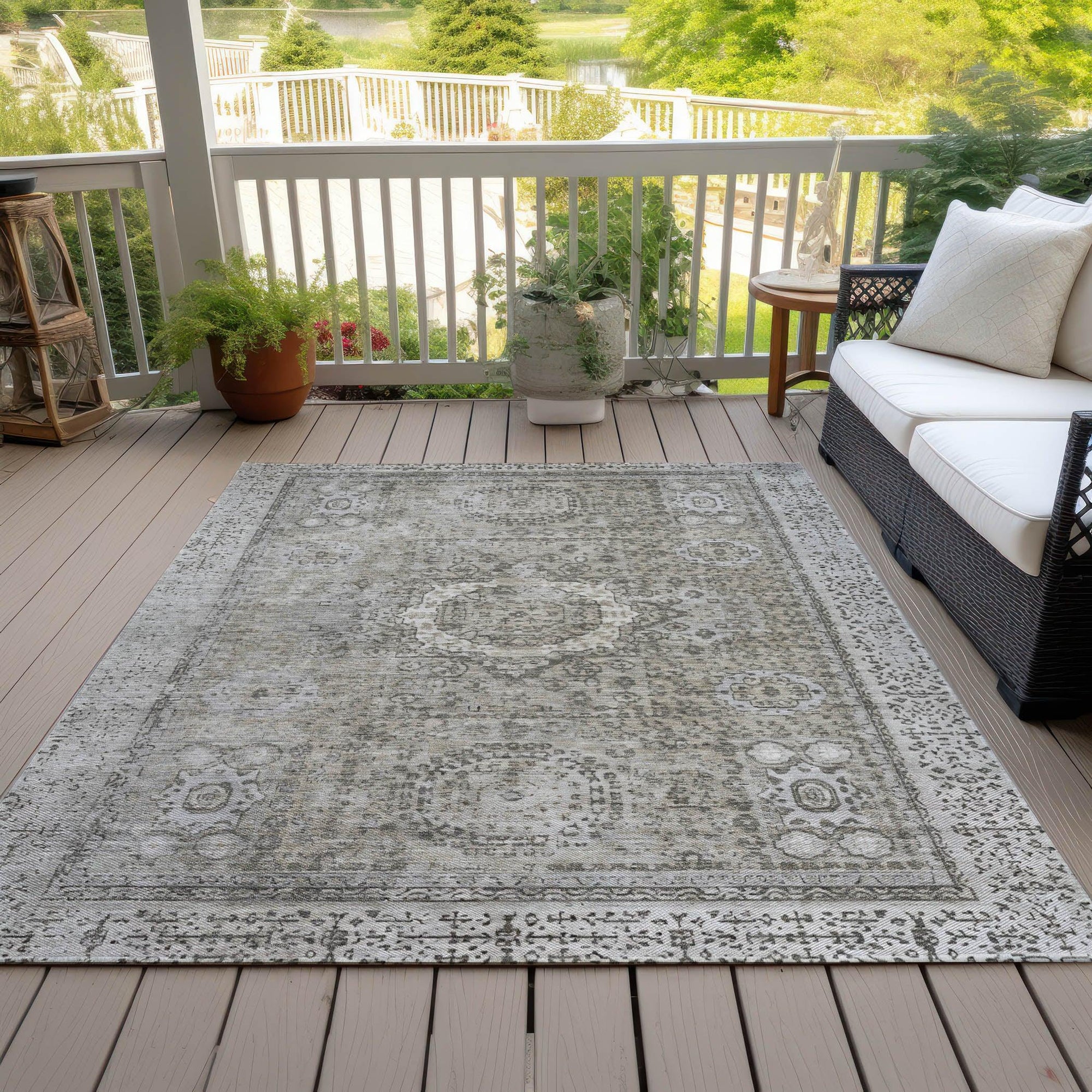 Addison Rugs Irias Gray Washable Indoor-Outdoor Rug