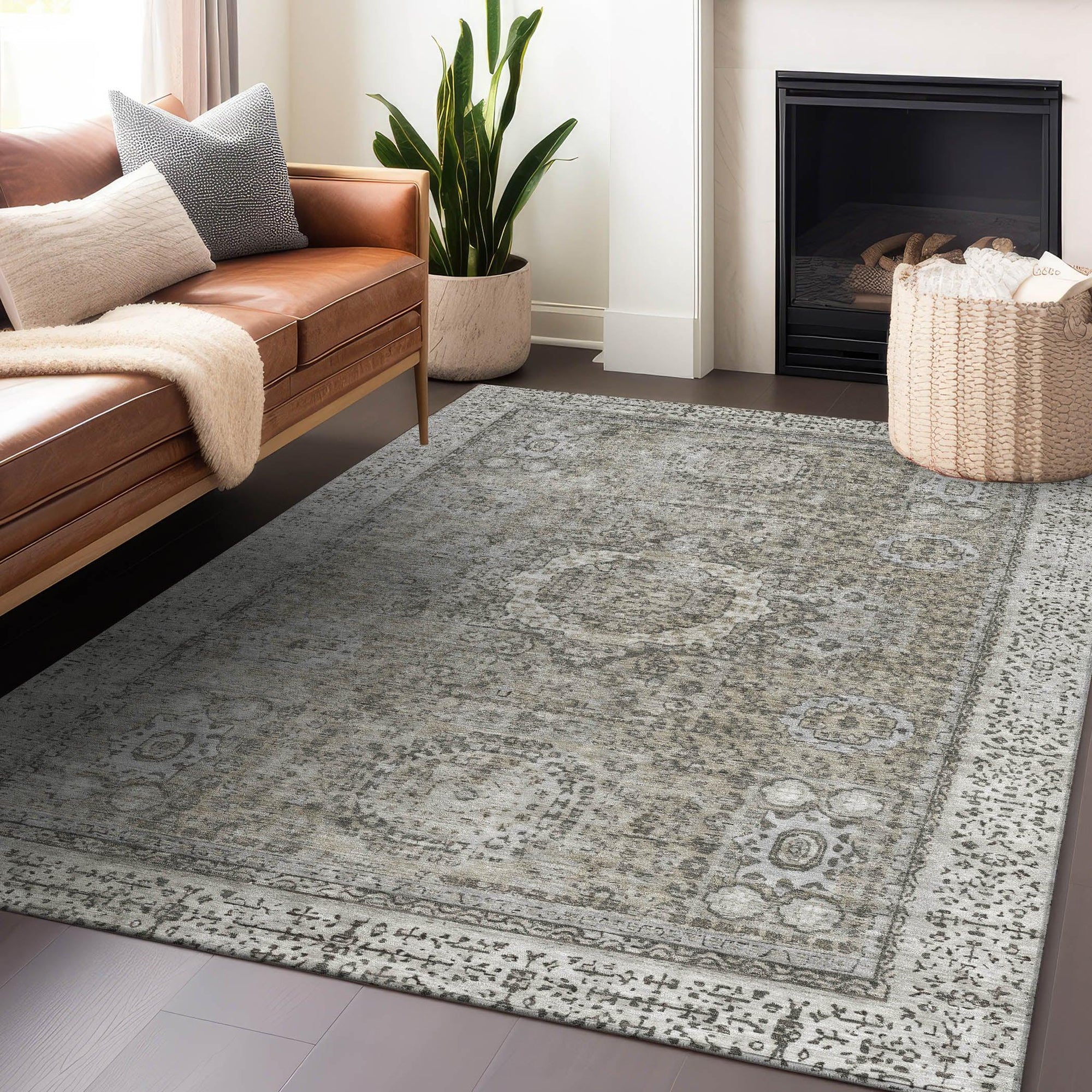 Addison Rugs Irias Gray Washable Indoor-Outdoor Rug