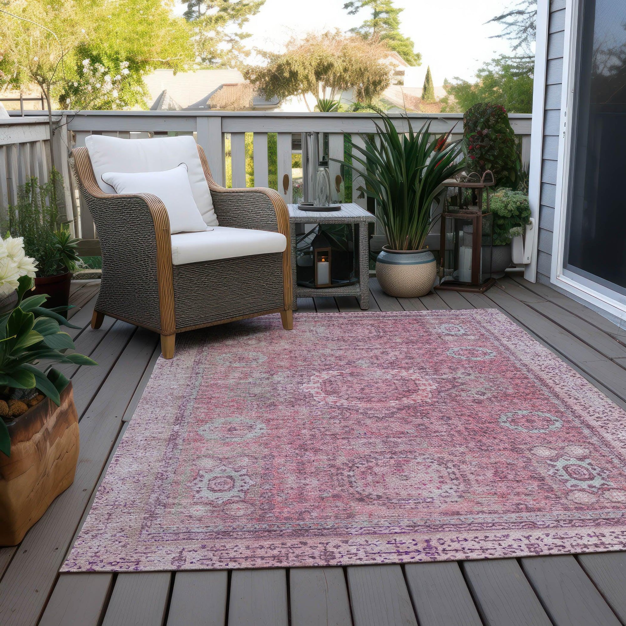 Addison Rugs Irias Pink Washable Indoor-Outdoor Rug
